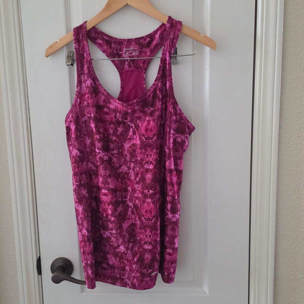Eddie Bauer Motion Womens Pink Purple Racerback Active Tank Top Large